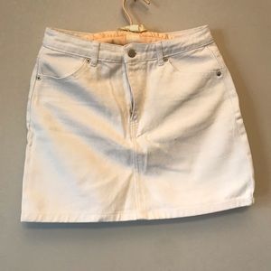 White denim skirt 15” in length
